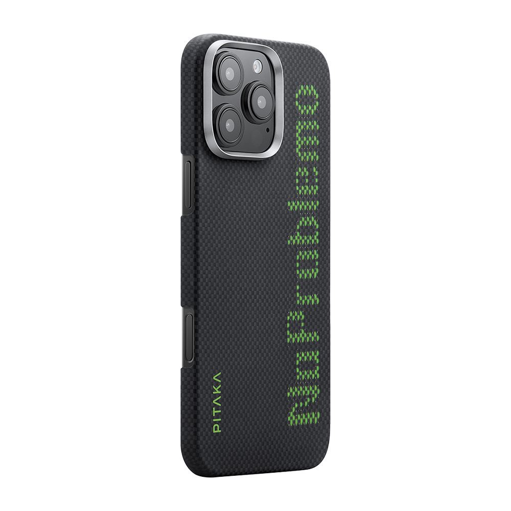 Apple iPhone 16 Pro Max Kılıf M-safe Şarj Özellikli Lumintex Teknolojili Fosforlu Aramid Fiber Pitaka Tactile Woven Aries Serisi NoProblemo Kapak - Görsel 4