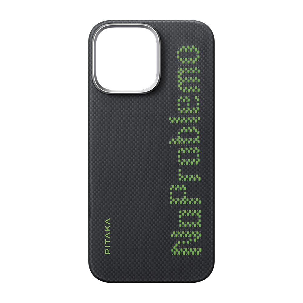Apple iPhone 16 Pro Max Kılıf M-safe Şarj Özellikli Lumintex Teknolojili Fosforlu Aramid Fiber Pitaka Tactile Woven Aries Serisi NoProblemo Kapak - Görsel 5