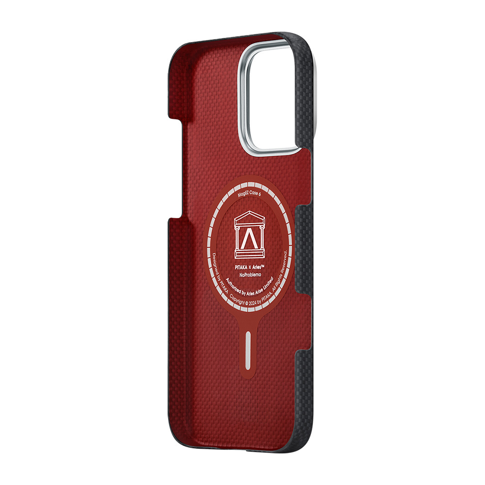 Apple iPhone 16 Pro Max Kılıf M-safe Şarj Özellikli Lumintex Teknolojili Fosforlu Aramid Fiber Pitaka Tactile Woven Aries Serisi NoProblemo Kapak - Görsel 6