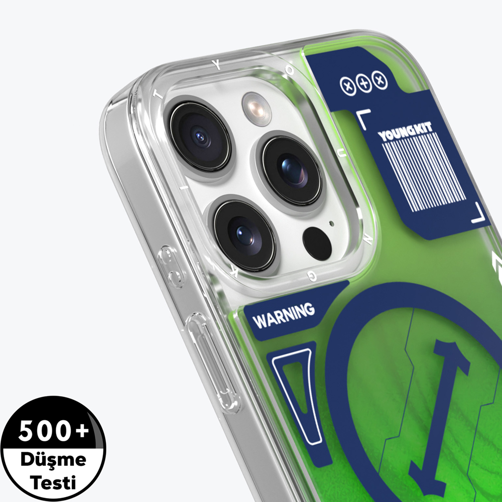 Apple iPhone 16 Pro Max Kılıf M-safe Şarj Özellikli Parlak Kumlu Sıvılı Tasarımlı Galaxy Fantasy Serisi Kapak - Görsel 6