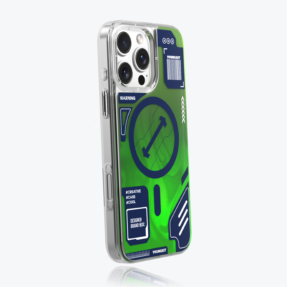 Apple iPhone 16 Pro Max Kılıf M-safe Şarj Özellikli Parlak Kumlu Sıvılı Tasarımlı Galaxy Fantasy Serisi Kapak - Görsel 2