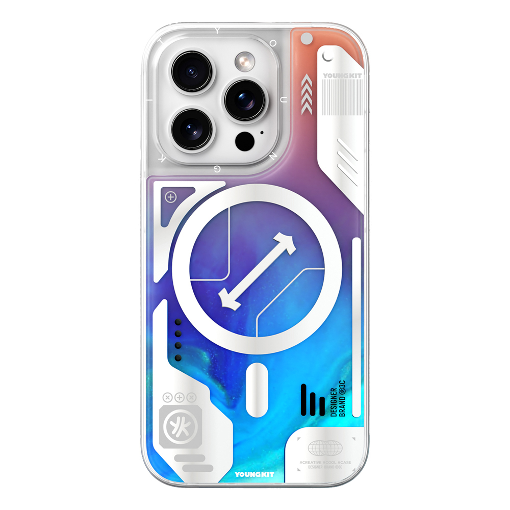 Apple iPhone 16 Pro Max Kılıf M-safe Şarj Özellikli Parlak Kumlu Sıvılı Tasarımlı Galaxy Fantasy Serisi Kapak - Görsel 7