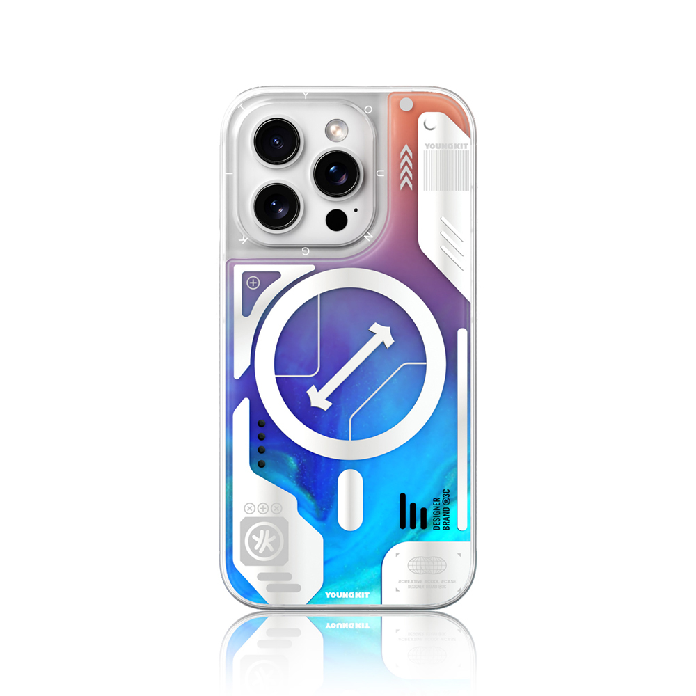 Apple iPhone 16 Pro Max Kılıf M-safe Şarj Özellikli Parlak Kumlu Sıvılı Tasarımlı Galaxy Fantasy Serisi Kapak - Görsel 8