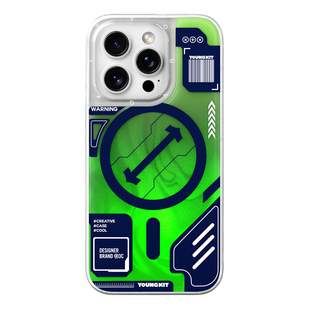 Apple iPhone 16 Pro Max Kılıf M-safe Şarj Özellikli Parlak Kumlu Sıvılı Tasarımlı Galaxy Fantasy Serisi Kapak - Görsel 5
