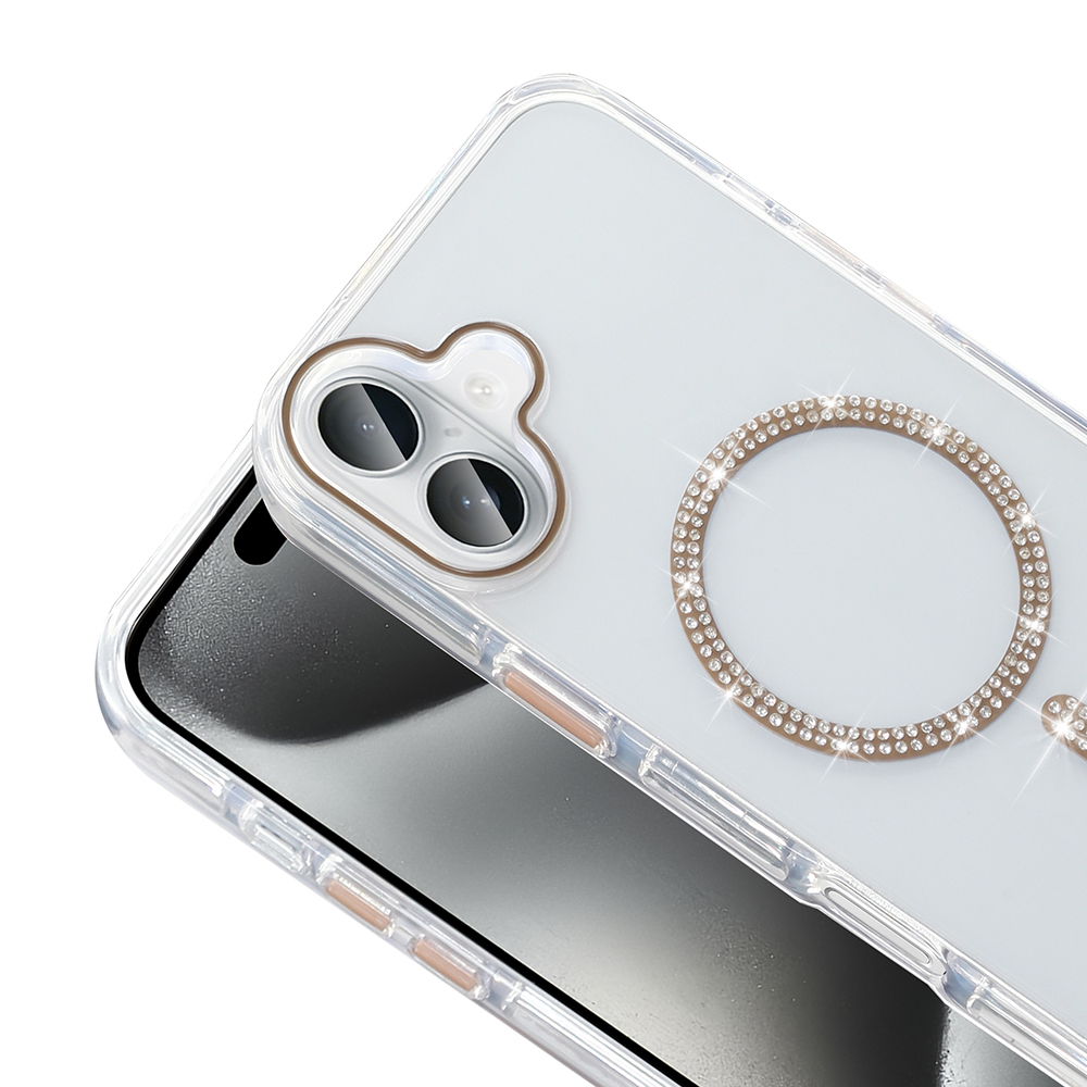 Apple iPhone 16 Pro Max Kılıf Taşlı Tasarım M-safe Şarj Özellikli Zore Koment Silikon Kapak - Görsel 5