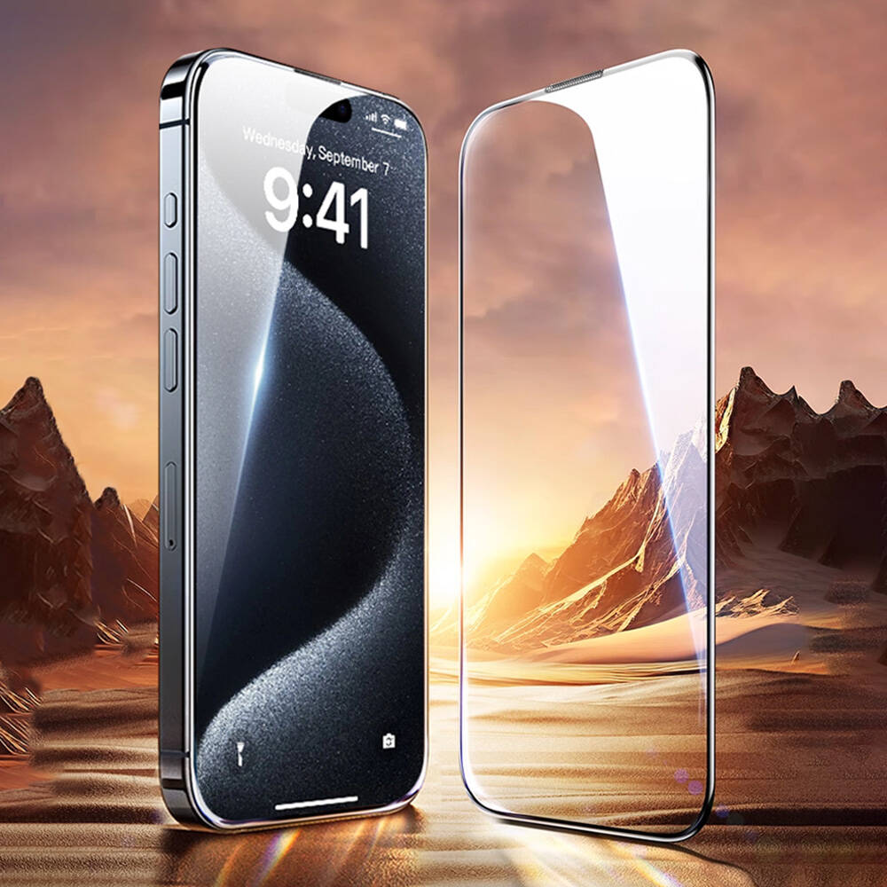 Apple iPhone 16 Wiwu GT-008 Polimer Oleofobik Kaplama Şeffaf Pürüzsüz Temperli Cam Ekran Koruyucu 10'lu Paket - Görsel 10