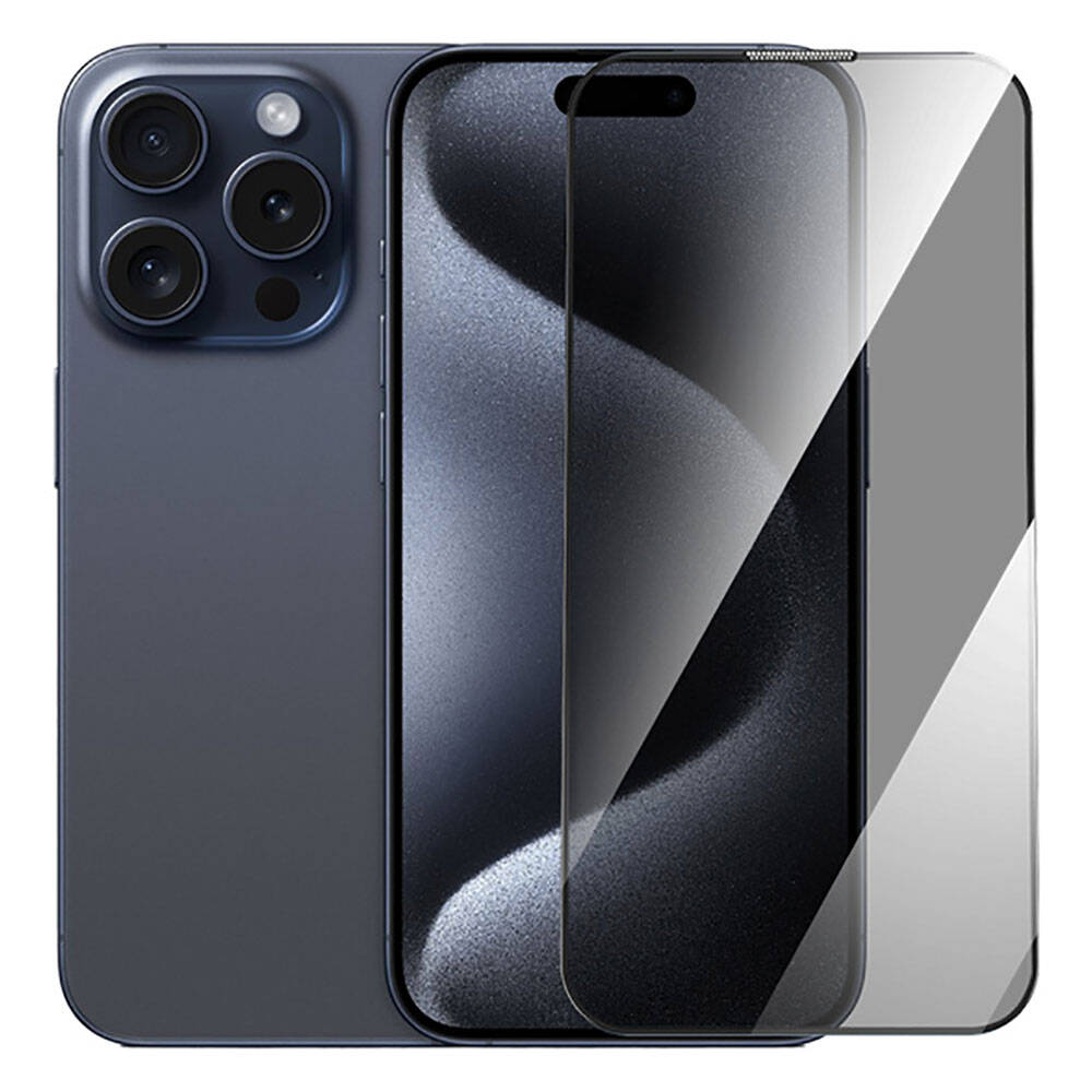 Apple iPhone 16 Wiwu GT-011 Polimer Oleofobik Kaplama Temperli Privacy Cam Ekran Koruyucu - Görsel 2
