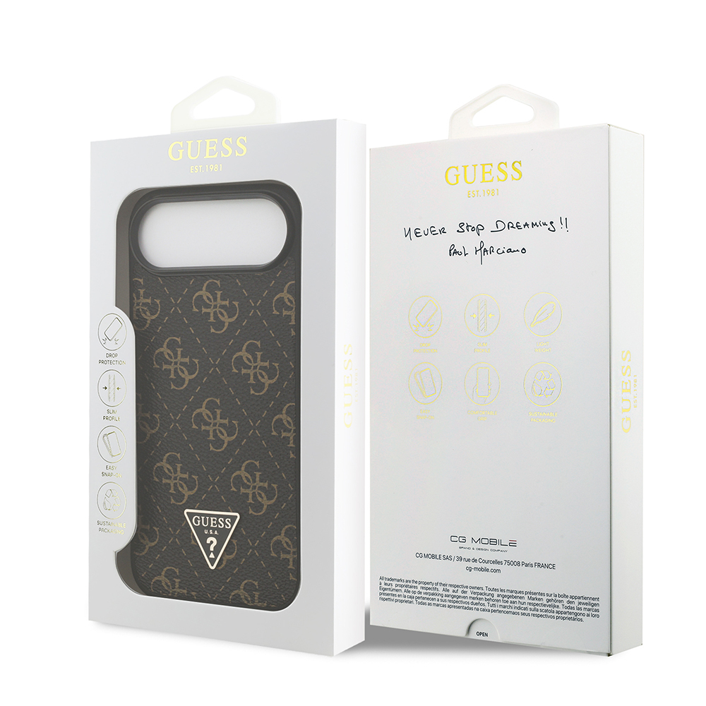 Apple iPhone 17 Air Kılıf Guess Orjinal Lisanslı PU Deri 4G Desenli Üçgen Logolu Kapak - Görsel 8