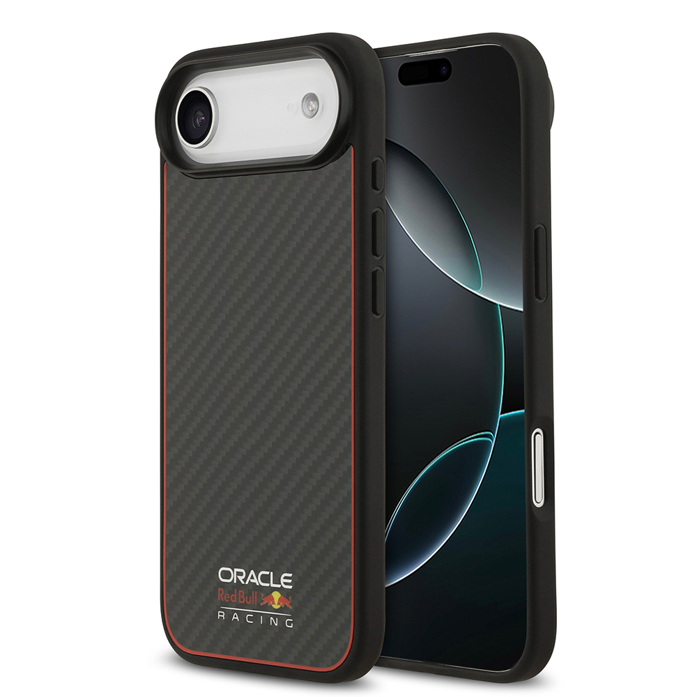 Apple iPhone 17 Air Kılıf Redbull Orjinal Lisanslı M-safe Şarj Özellikli Karbon Fiber Parlayan Logolu Kevlar Kapak