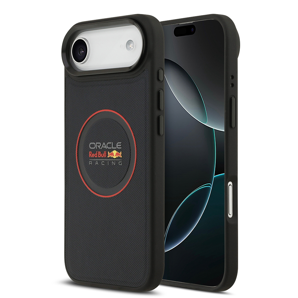 Apple iPhone 17 Air Kılıf Redbull Orjinal Lisanslı M-safe Şarj Özellikli Kırmızı Halka ve Logo Kabartmalı PU Deri Kapak