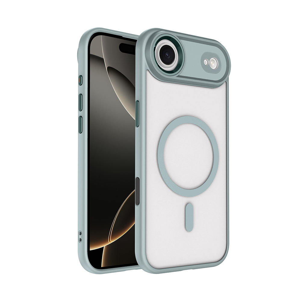 Apple iPhone 17 Air Kılıf Wireless Şarj Özellikli Zore Krom M-safe Silikon Kapak