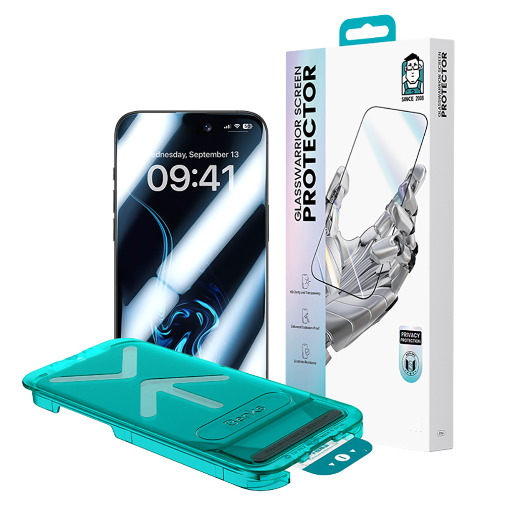 Apple iPhone 17 Benks Glass Warrior Privacy HD Cam Ekran Koruyucu + Kolay Uygulama Aparatlı