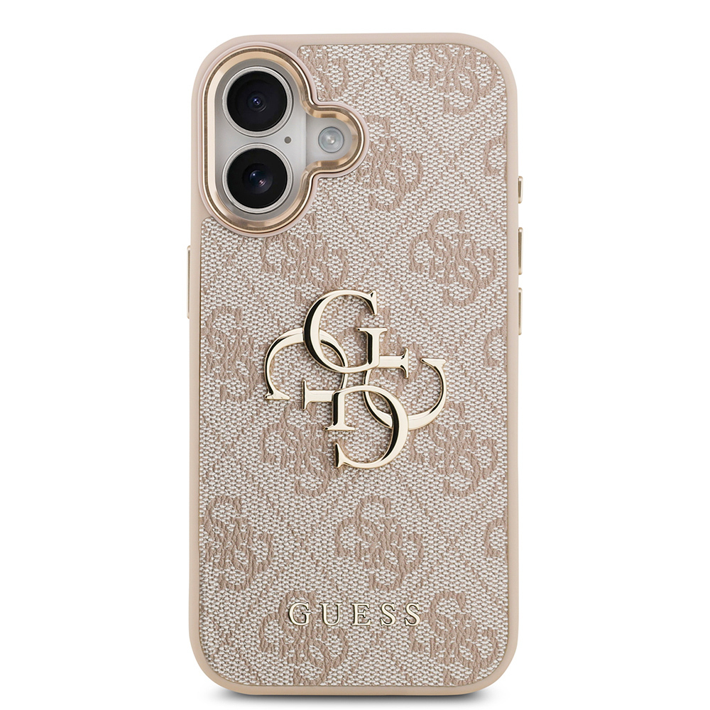 Apple iPhone 17 Kılıf Guess Orjinal Lisanslı Gold Metal Kamera Çerçeveli 4G Desenli Metal Büyük 4G ve Yazı Logolu Kapak - Görsel 17
