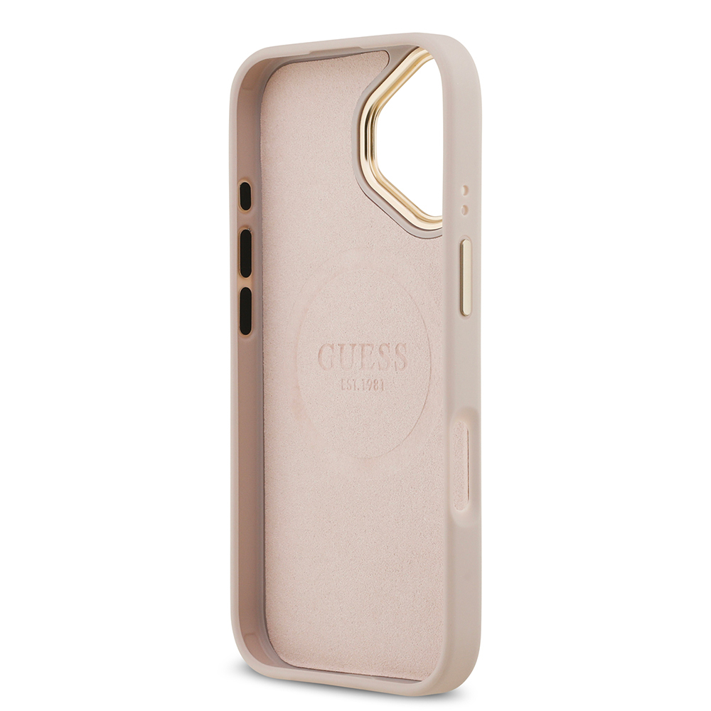 Apple iPhone 17 Kılıf Guess Orjinal Lisanslı M-safe Şarj Özellikli 4G Desenli PU Metal Plaka Klasik Logolu Kapak - Görsel 7