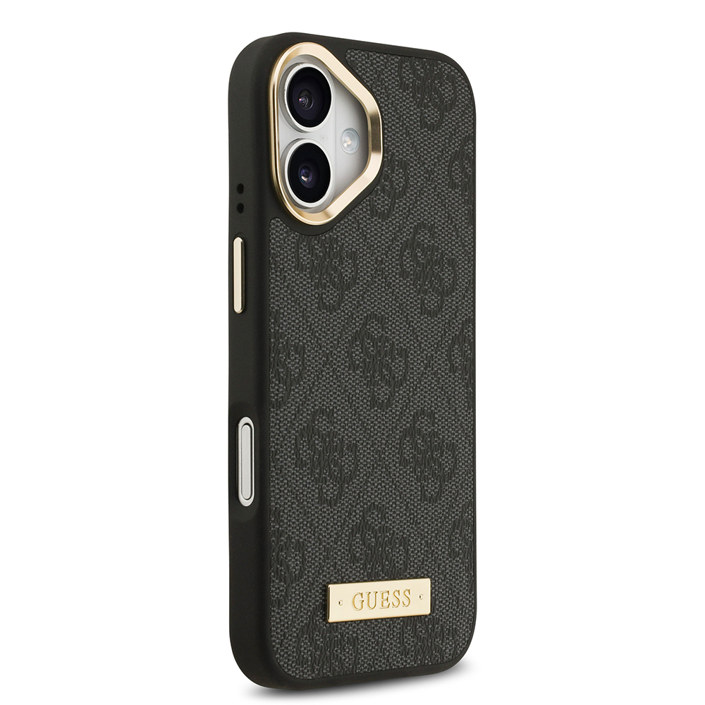 Apple iPhone 17 Kılıf Guess Orjinal Lisanslı M-safe Şarj Özellikli 4G Desenli PU Metal Plaka Klasik Logolu Kapak - Görsel 10