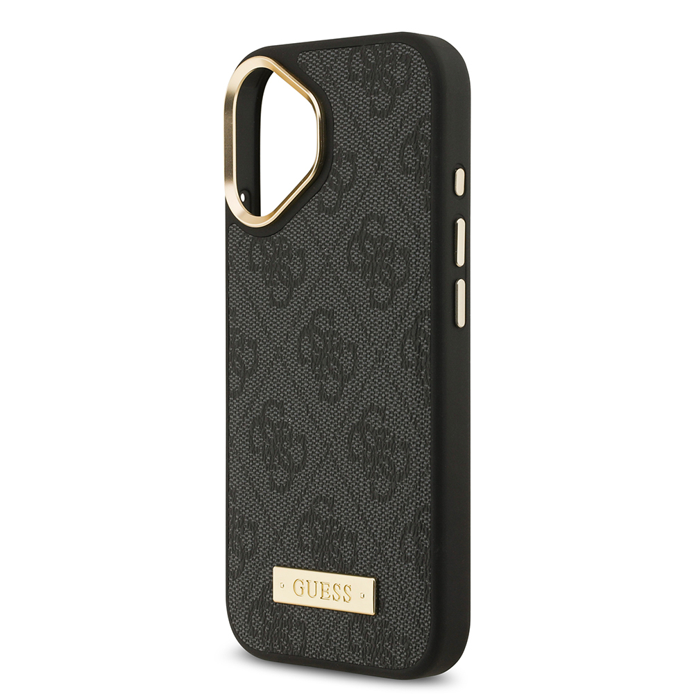 Apple iPhone 17 Kılıf Guess Orjinal Lisanslı M-safe Şarj Özellikli 4G Desenli PU Metal Plaka Klasik Logolu Kapak - Görsel 13