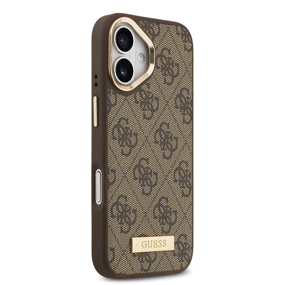 Apple iPhone 17 Kılıf Guess Orjinal Lisanslı M-safe Şarj Özellikli 4G Desenli PU Metal Plaka Klasik Logolu Kapak - Görsel 16