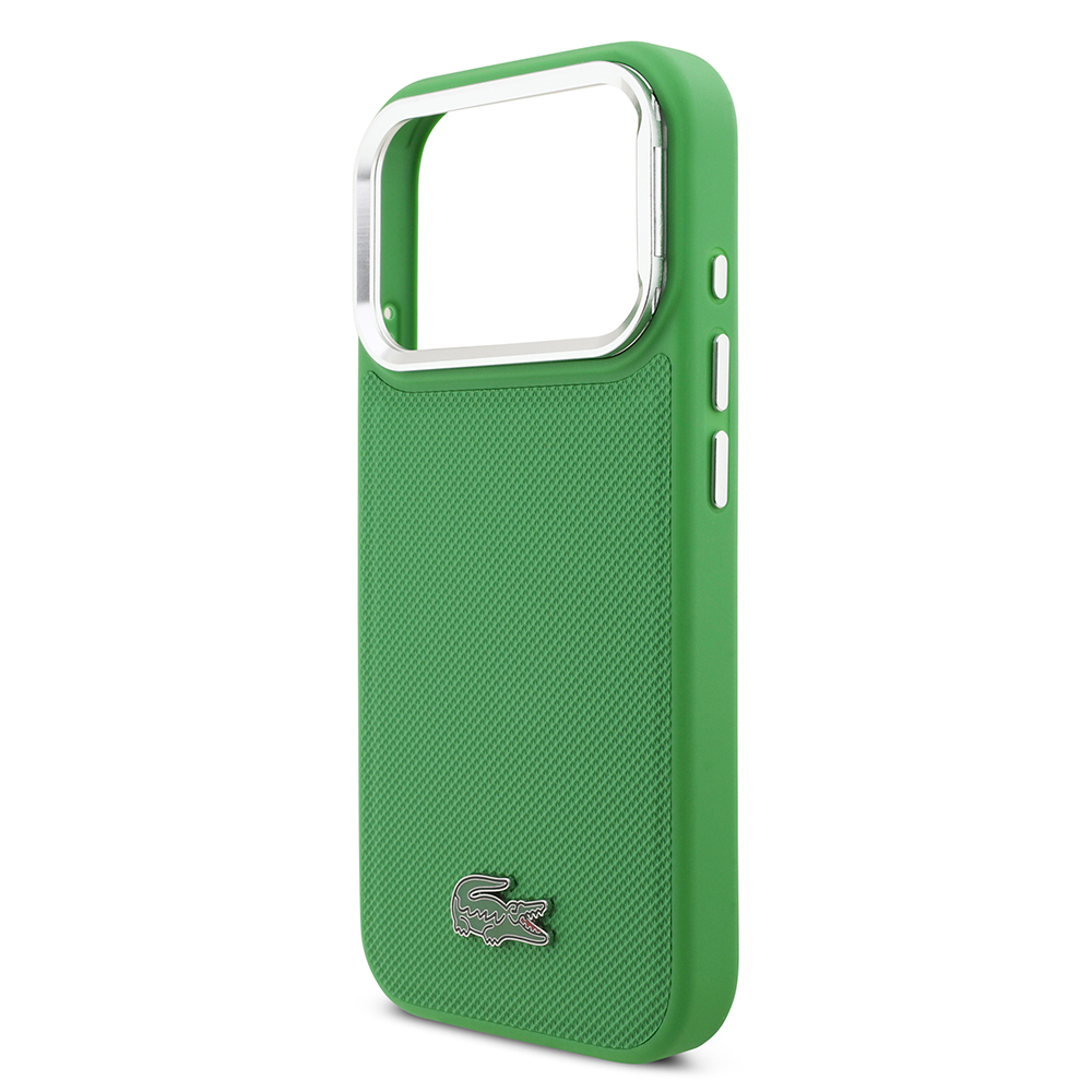 Apple iPhone 17 Pro Kılıf Lacoste Orjinal Lisanslı M-safe Şarj Özellikli PU Pike Desenli Standlı Metal Logolu Kapak - Görsel 13