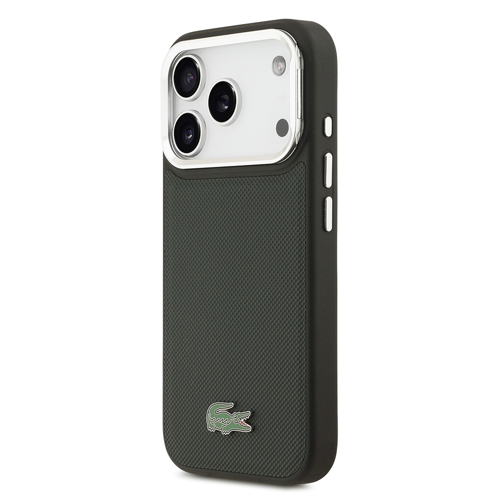 Apple iPhone 17 Pro Kılıf Lacoste Orjinal Lisanslı M-safe Şarj Özellikli PU Pike Desenli Standlı Metal Logolu Kapak - Görsel 16
