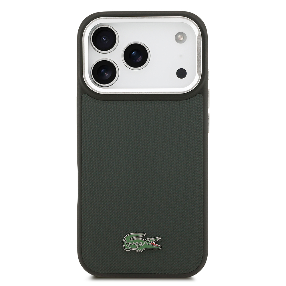 Apple iPhone 17 Pro Kılıf Lacoste Orjinal Lisanslı M-safe Şarj Özellikli PU Pike Desenli Standlı Metal Logolu Kapak - Görsel 17