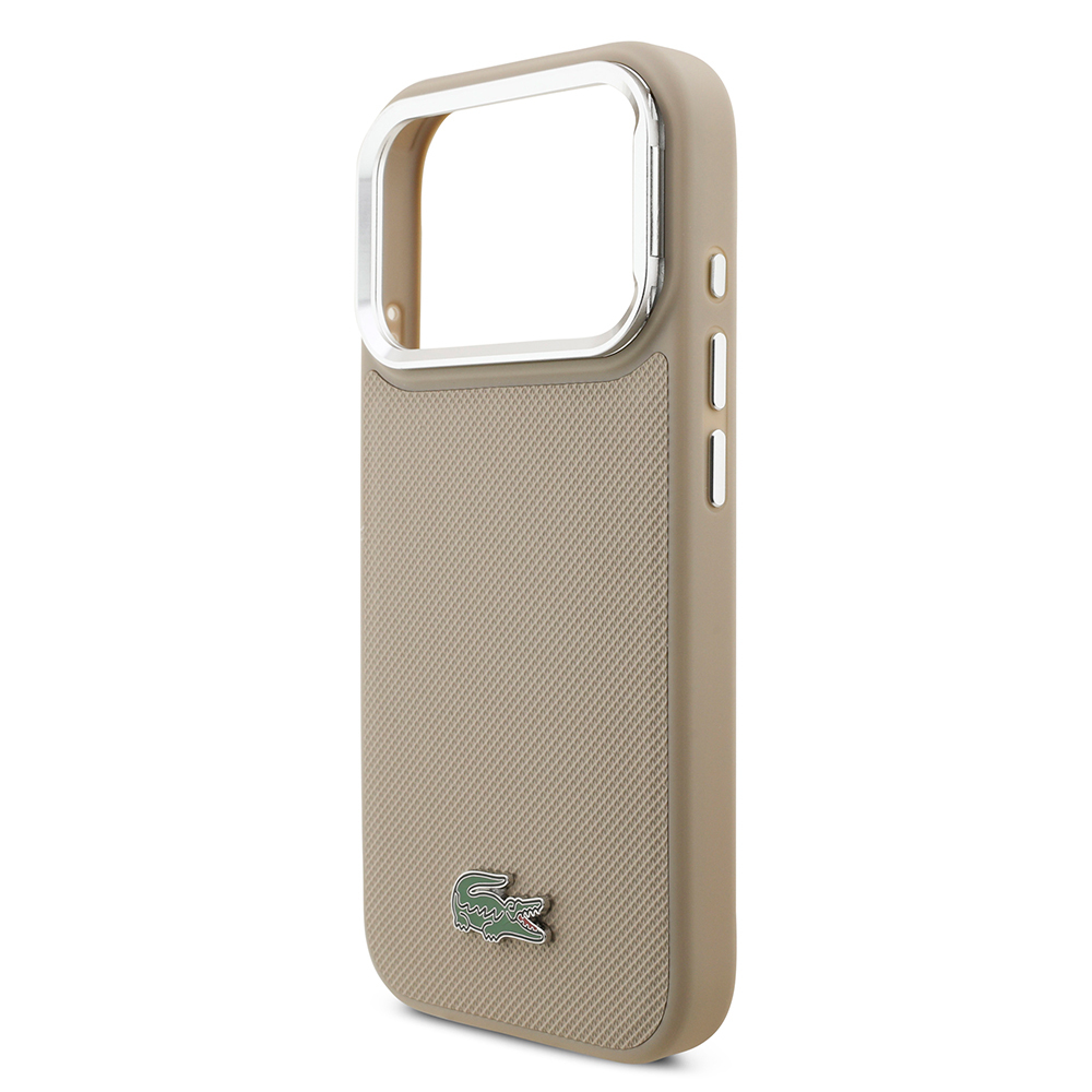 Apple iPhone 17 Pro Kılıf Lacoste Orjinal Lisanslı M-safe Şarj Özellikli PU Pike Desenli Standlı Metal Logolu Kapak - Görsel 27