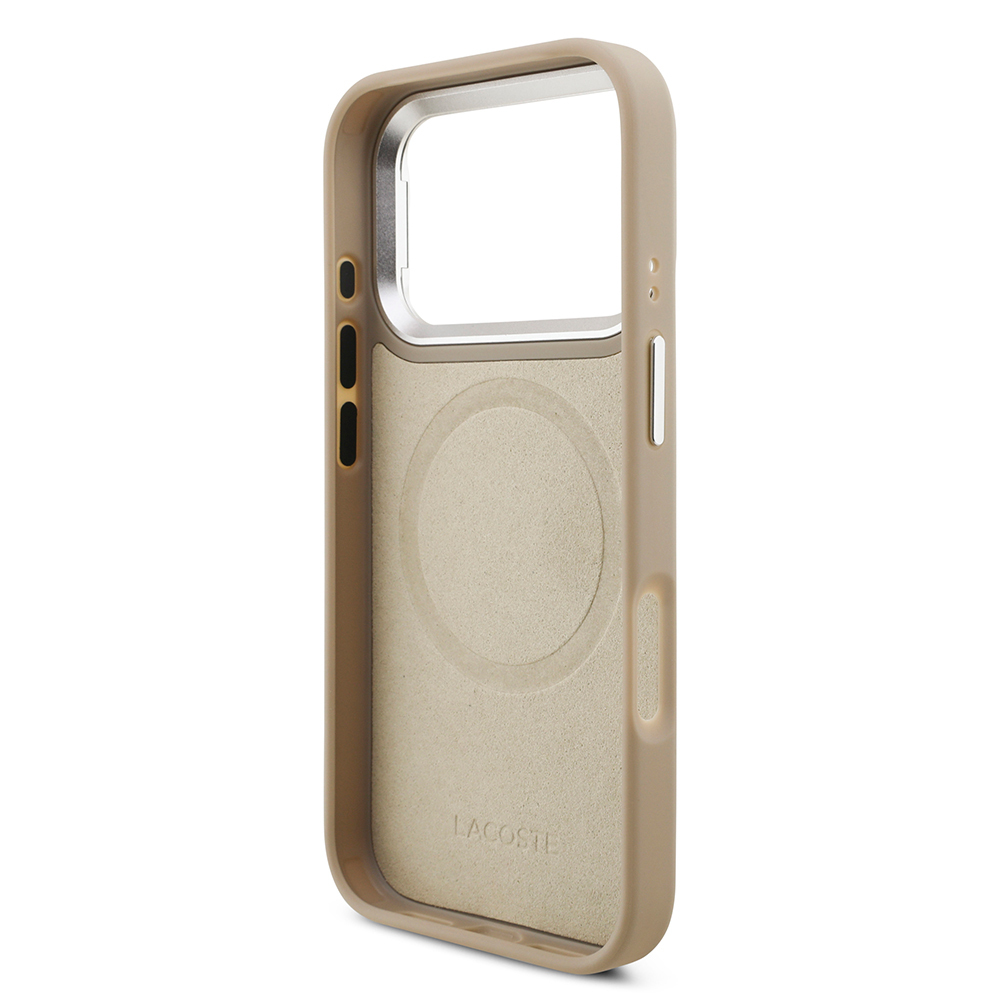 Apple iPhone 17 Pro Kılıf Lacoste Orjinal Lisanslı M-safe Şarj Özellikli PU Pike Desenli Standlı Metal Logolu Kapak - Görsel 28