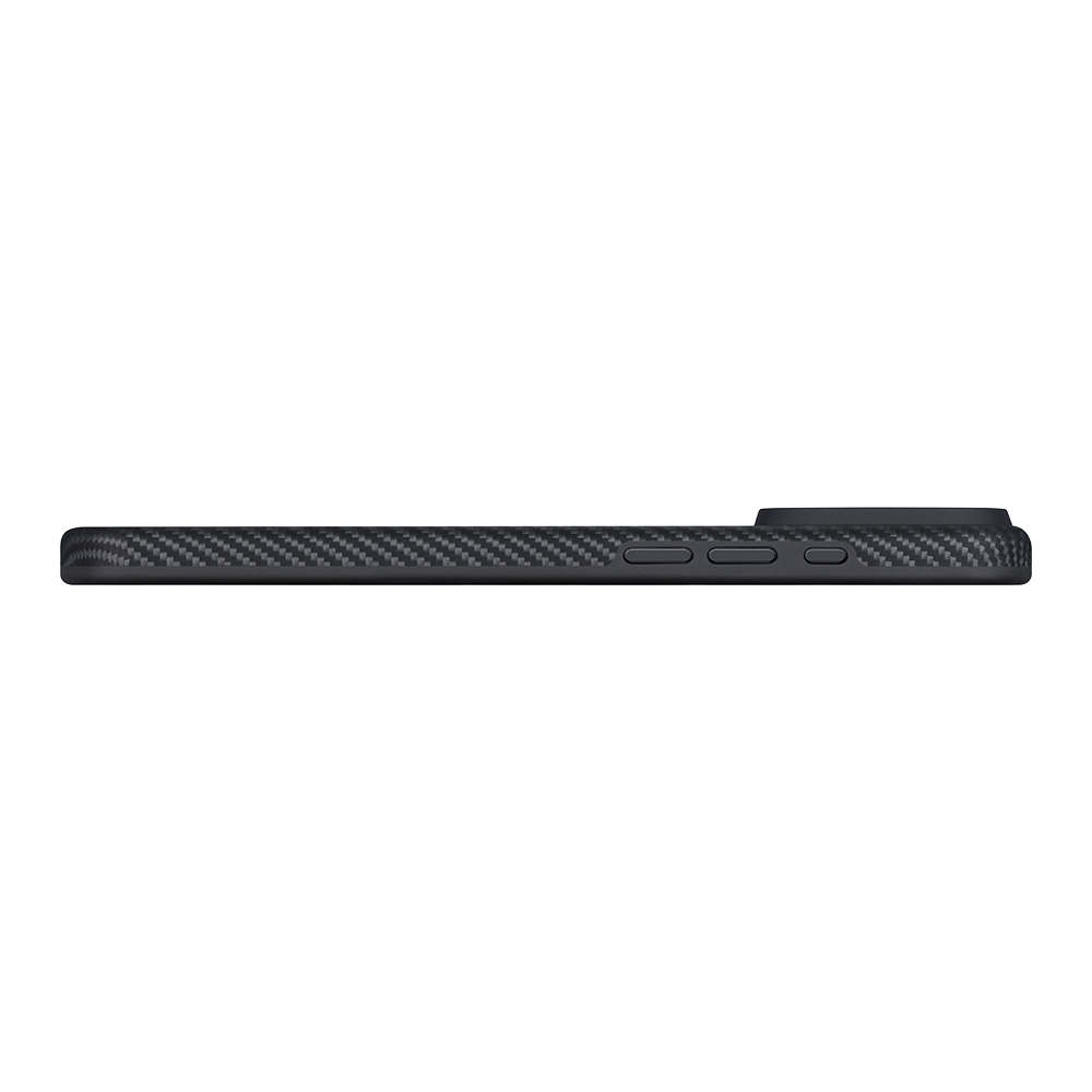 Apple iPhone 17 Pro Kılıf M-safe Şarj Özellikli Aramid Fiber Pitaka Military-Grade Classic Serisi Black-Grey Twill Kapak - Görsel 4