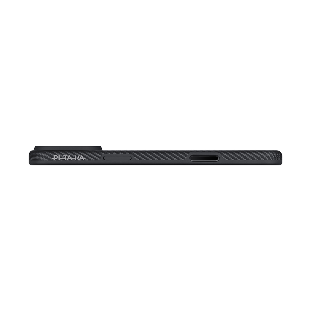 Apple iPhone 17 Pro Kılıf M-safe Şarj Özellikli Aramid Fiber Pitaka Military-Grade Classic Serisi Black-Grey Twill Kapak - Görsel 5