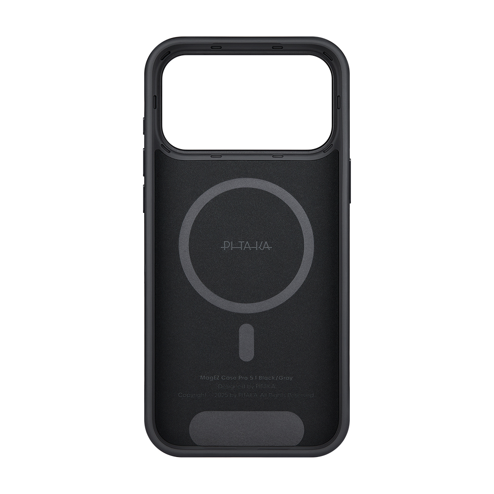 Apple iPhone 17 Pro Kılıf M-safe Şarj Özellikli Aramid Fiber Pitaka Military-Grade Classic Serisi Black-Grey Twill Kapak - Görsel 3