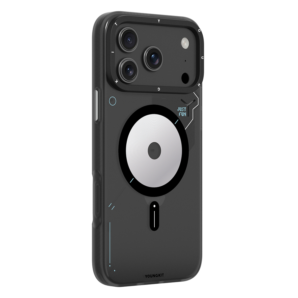 Apple iPhone 17 Pro Kılıf M-safe Şarj Özellikli Disk Desenli Youngkit Disc Battle Kapak - Görsel 2