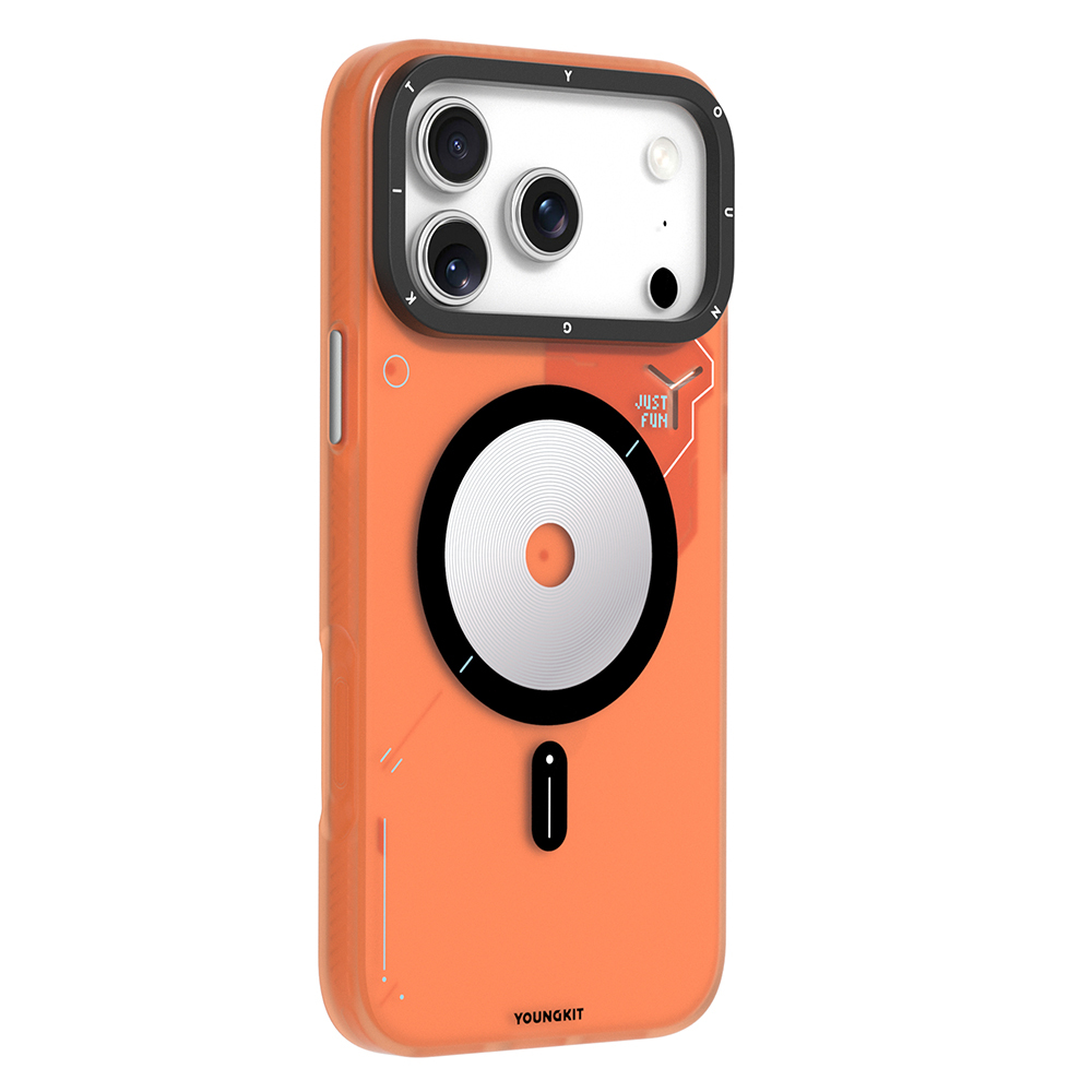 Apple iPhone 17 Pro Kılıf M-safe Şarj Özellikli Disk Desenli Youngkit Disc Battle Kapak - Görsel 3