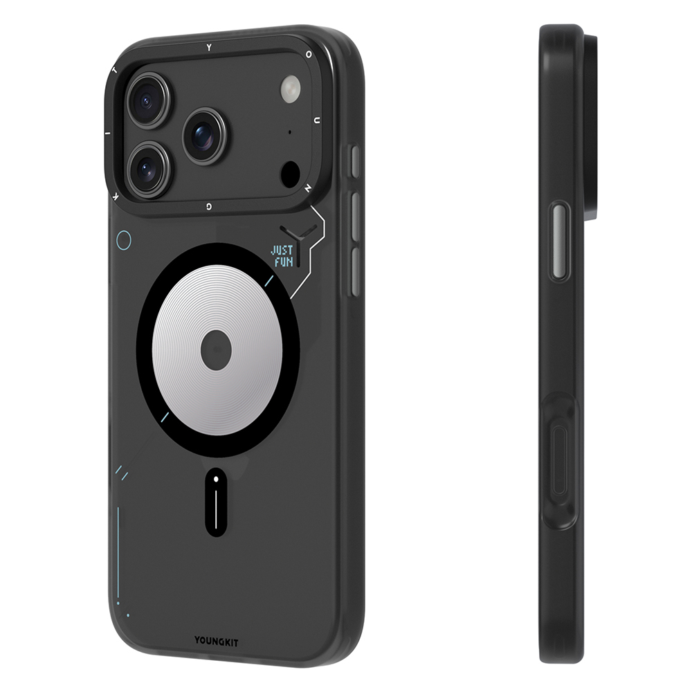 Apple iPhone 17 Pro Kılıf M-safe Şarj Özellikli Disk Desenli Youngkit Disc Battle Kapak - Görsel 5