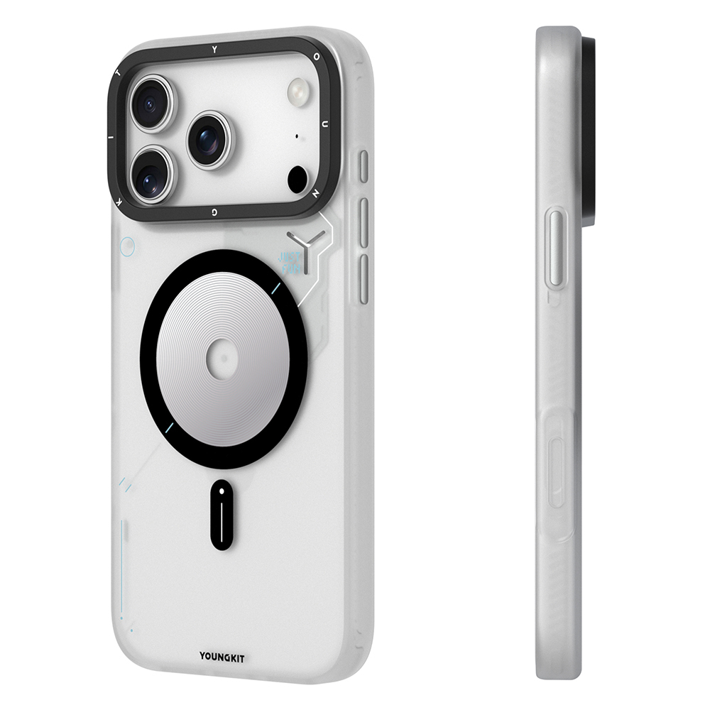 Apple iPhone 17 Pro Kılıf M-safe Şarj Özellikli Disk Desenli Youngkit Disc Battle Kapak - Görsel 8