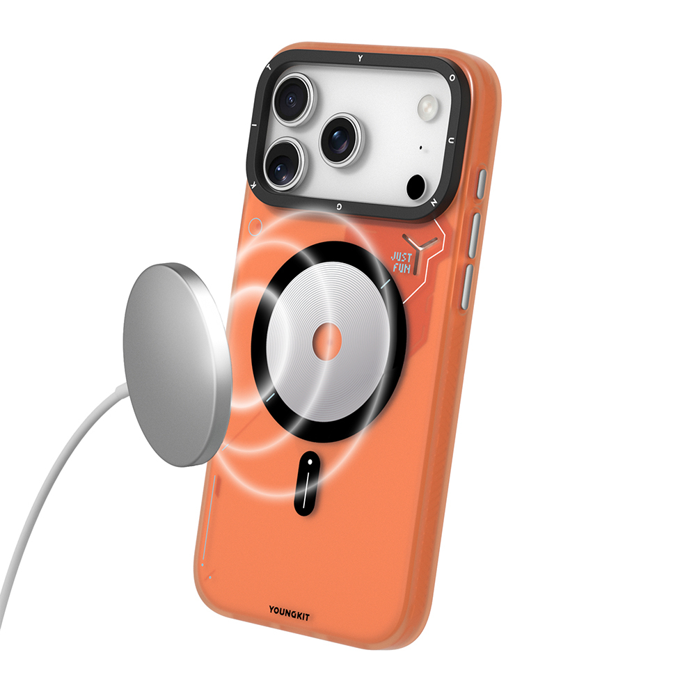 Apple iPhone 17 Pro Kılıf M-safe Şarj Özellikli Disk Desenli Youngkit Disc Battle Kapak - Görsel 7
