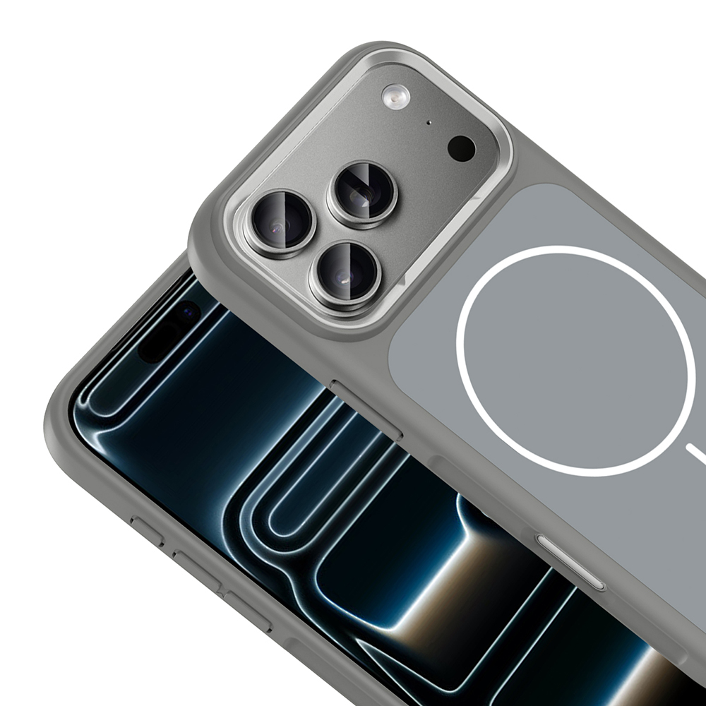 Apple iPhone 17 Pro Kılıf M-Safe Şarj Özellikli Metal Kamera Çerçeveli Zore Sanremo Silikon Kapak