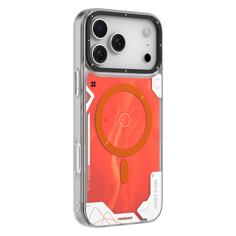 Apple iPhone 17 Pro Kılıf M-safe Şarj Özellikli Parlak Kumlu Sıvılı Tasarımlı Galaxy Fantasy Serisi Kapak - Görsel 3
