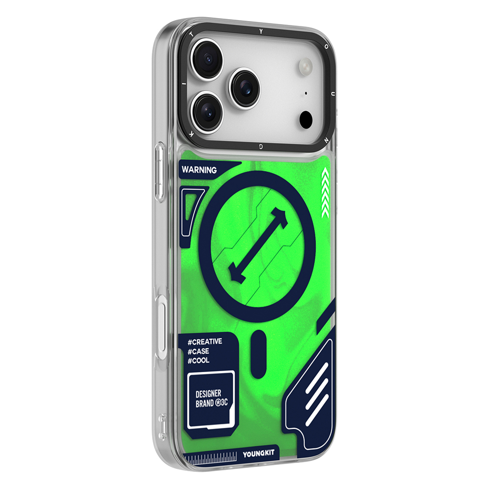 Apple iPhone 17 Pro Kılıf M-safe Şarj Özellikli Parlak Kumlu Sıvılı Tasarımlı Galaxy Fantasy Serisi Kapak - Görsel 4