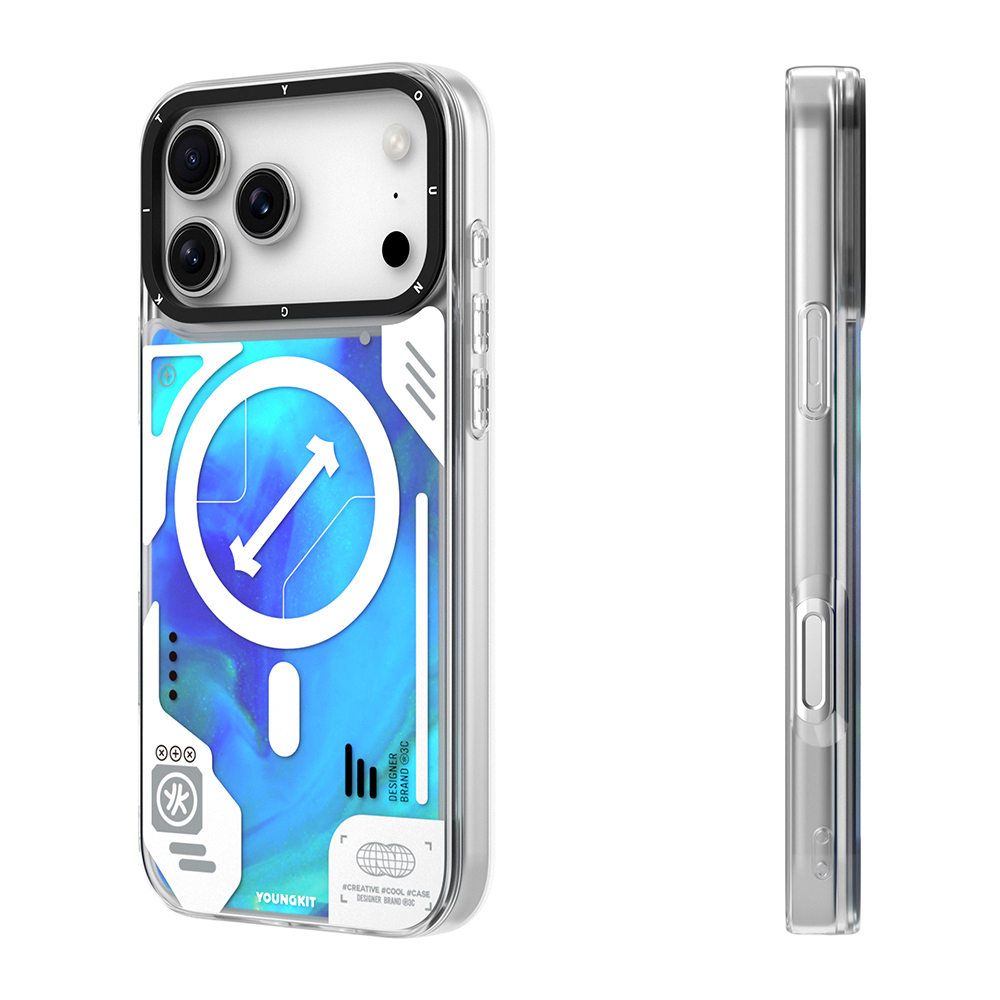 Apple iPhone 17 Pro Kılıf M-safe Şarj Özellikli Parlak Kumlu Sıvılı Tasarımlı Galaxy Fantasy Serisi Kapak - Görsel 7