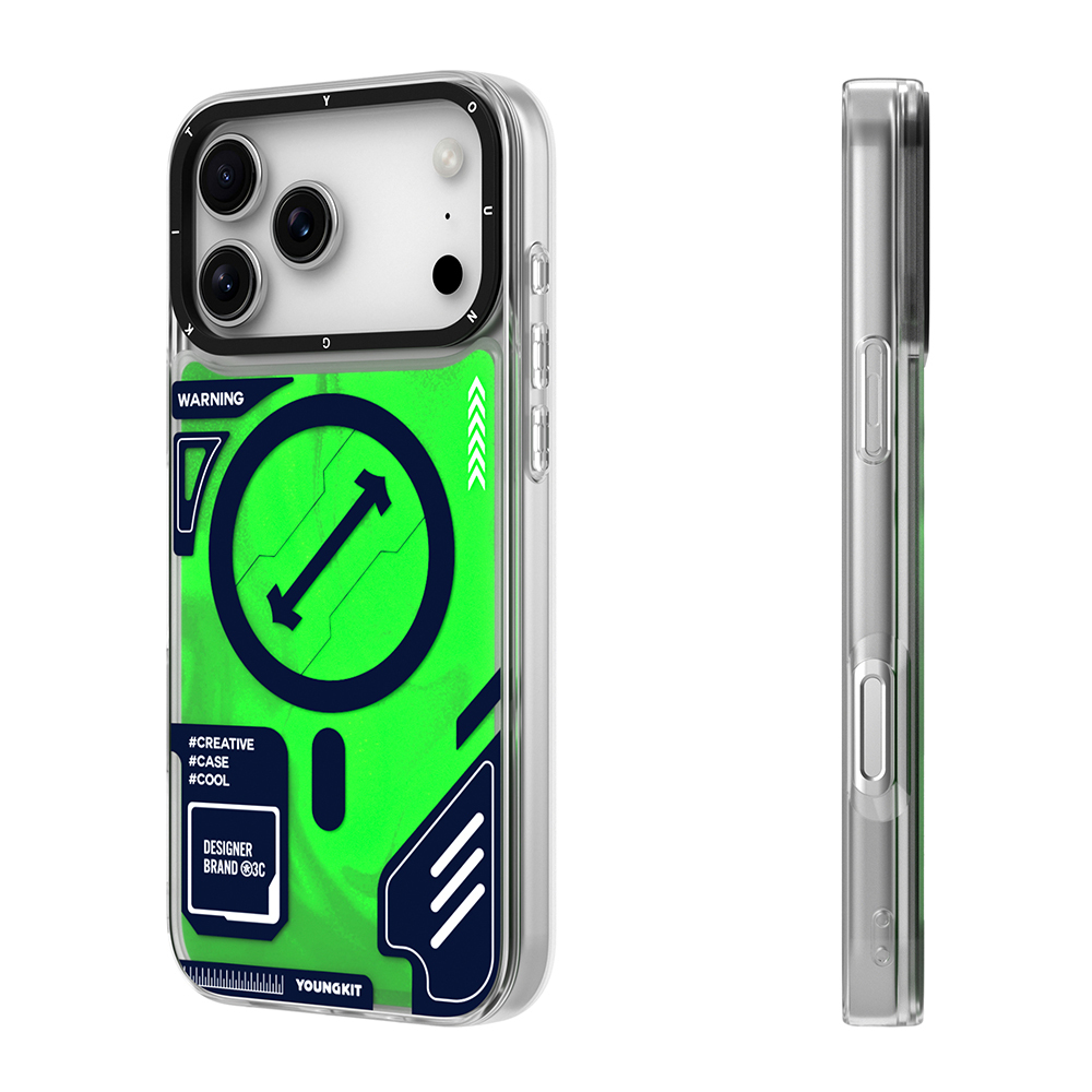 Apple iPhone 17 Pro Kılıf M-safe Şarj Özellikli Parlak Kumlu Sıvılı Tasarımlı Galaxy Fantasy Serisi Kapak - Görsel 6