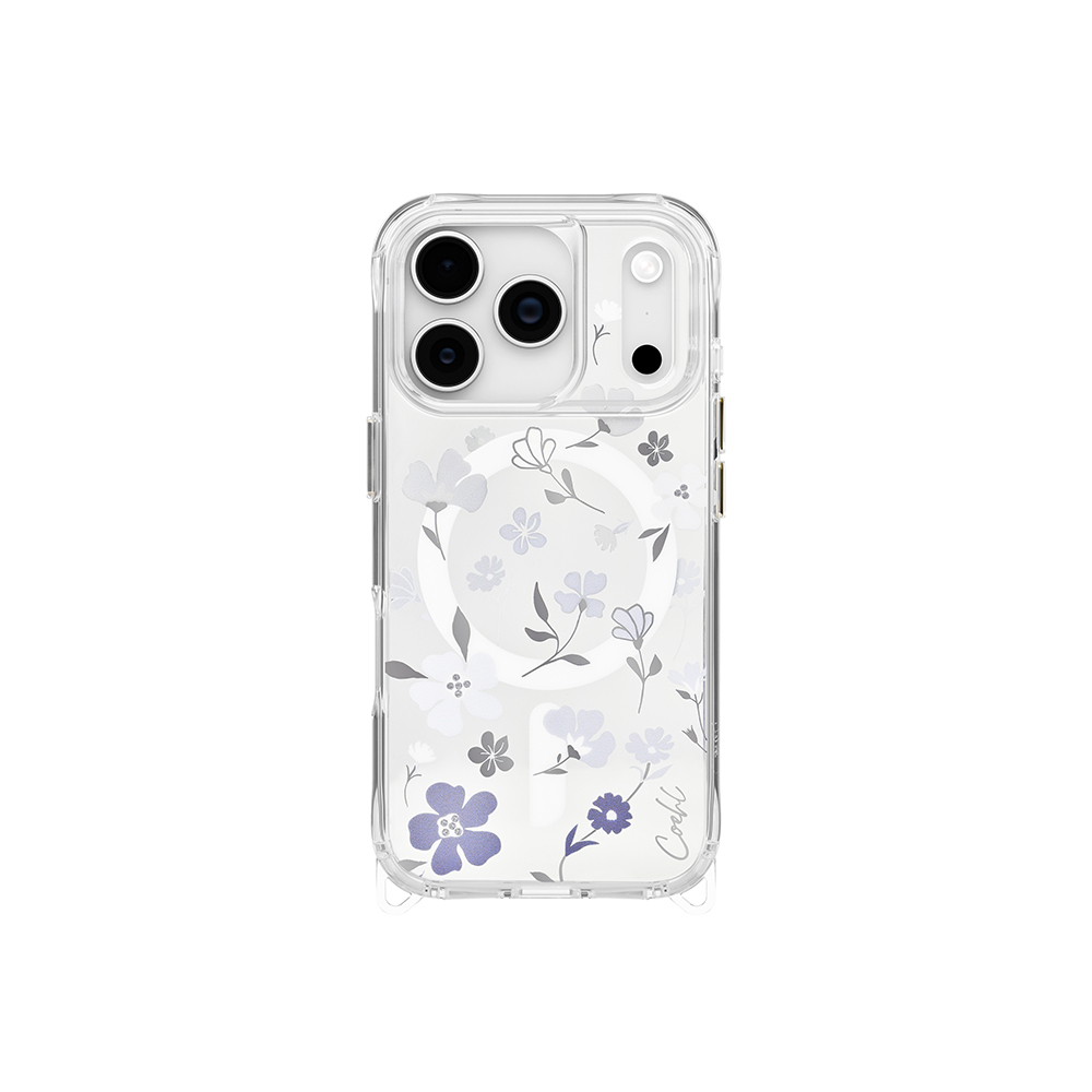 Apple iPhone 17 Pro Kılıf M-safe Şarj Özellikli Şeffaf Arka Yüzey Çiçekli Coehl Amara Kapak