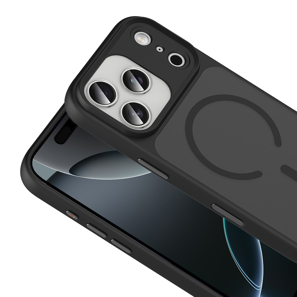 Apple iPhone 17 Pro Kılıf Mat Arka Yüzey Wireless Şarj Özellikli Zore Flet M-safe Kapak - Görsel 8