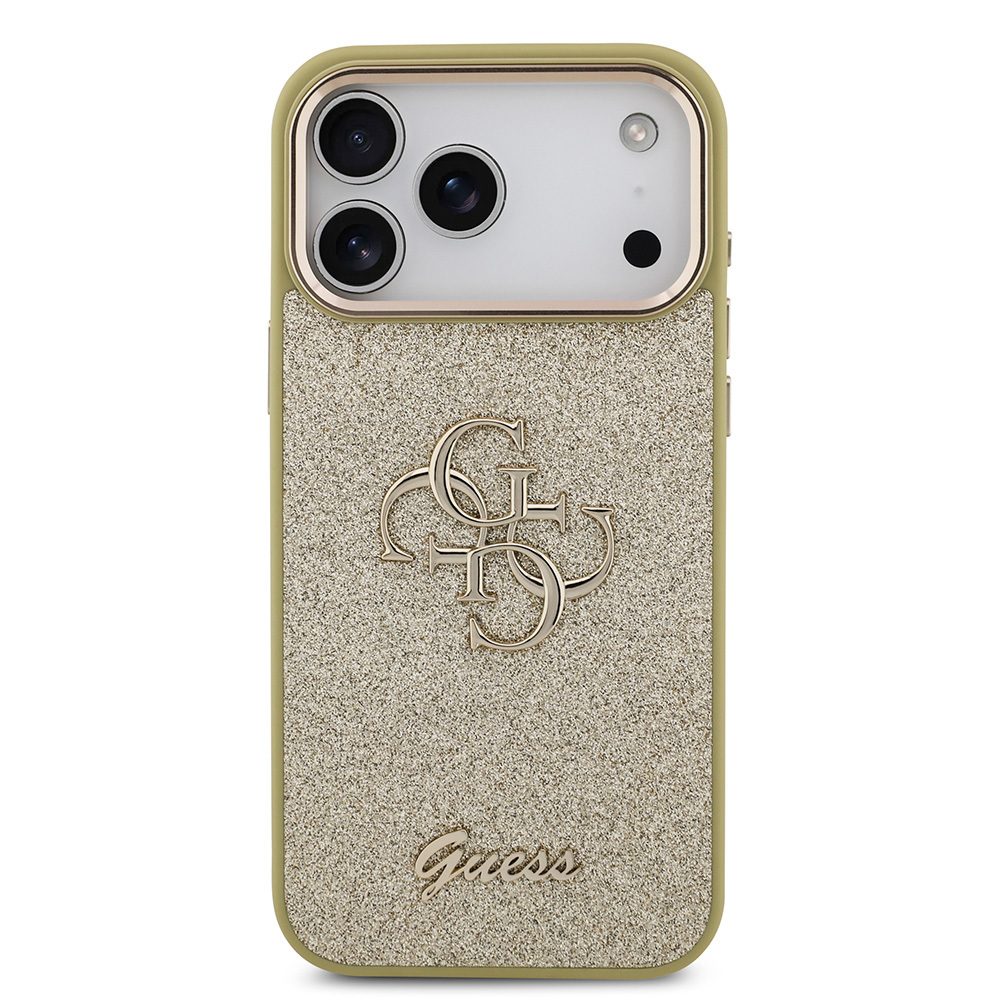 Apple iPhone 17 Pro Max Kılıf Guess Orjinal Lisanslı 4G Büyük Metal Kamera Çerçeveli ve Logolu Glitter Kapak - Görsel 17