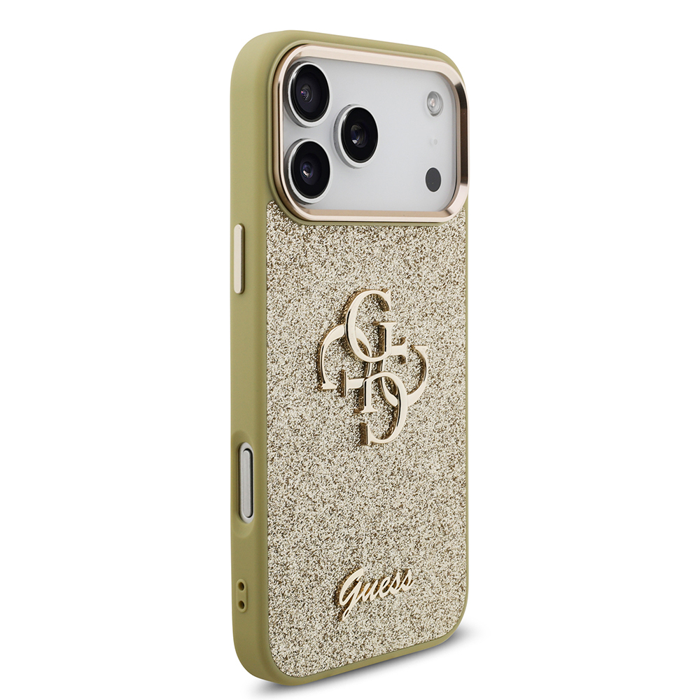 Apple iPhone 17 Pro Max Kılıf Guess Orjinal Lisanslı 4G Büyük Metal Kamera Çerçeveli ve Logolu Glitter Kapak - Görsel 18