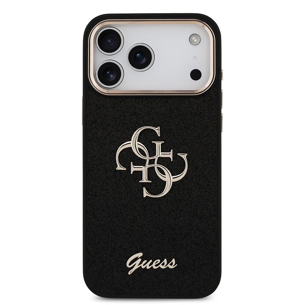 Apple iPhone 17 Pro Max Kılıf Guess Orjinal Lisanslı 4G Büyük Metal Kamera Çerçeveli ve Logolu Glitter Kapak - Görsel 24