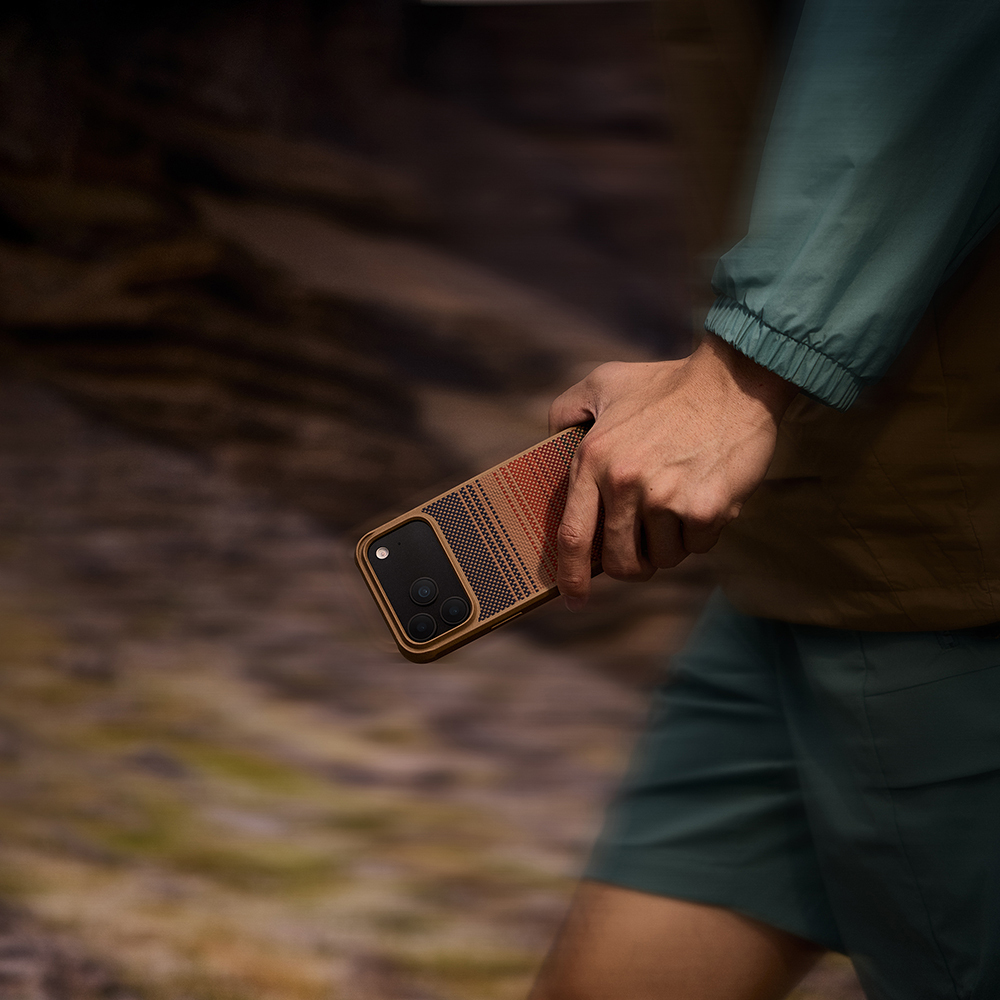 Apple iPhone 17 Pro Max Kılıf M-safe Şarj Özellikli Pitaka Tactile Woven Sunset-Moonrise Aramid Pro Guard Serisi Kapak - Görsel 8