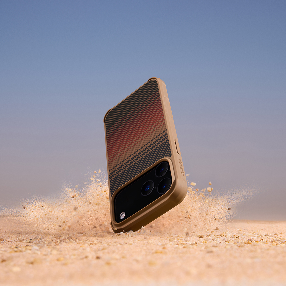 Apple iPhone 17 Pro Max Kılıf M-safe Şarj Özellikli Pitaka Tactile Woven Sunset-Moonrise Aramid Pro Guard Serisi Kapak - Görsel 7