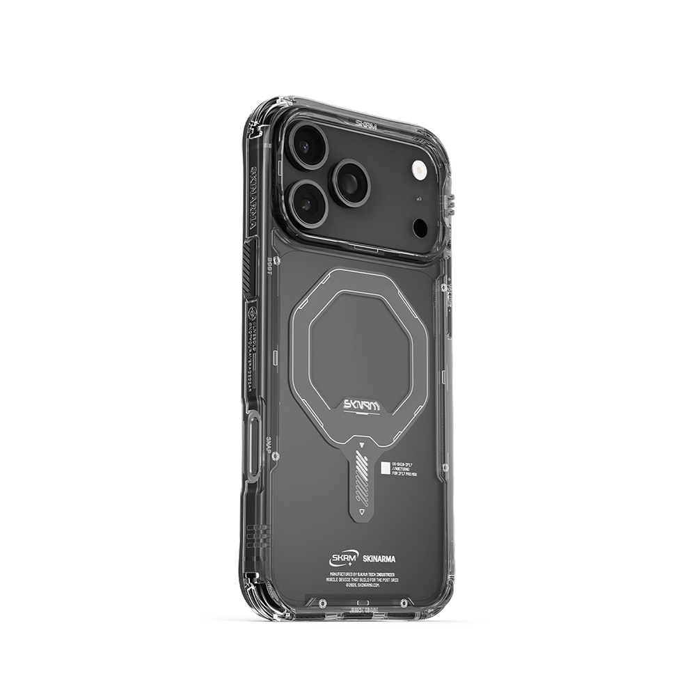 Apple iPhone 17 Pro Max Kılıf M-safe Şarj Özellikli Şeffaf Airbag Tasarımlı Skinarma Saido Mag-Charge Kapak