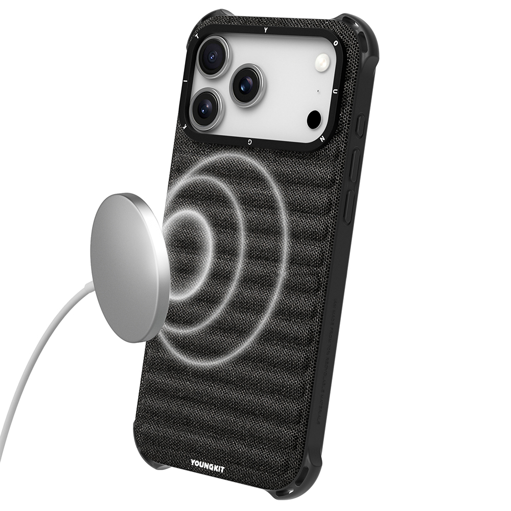 Apple iPhone 17 Pro Max Kılıf M-safe Şarj Özellikli Youngkit Canvas Serisi Kapak - Görsel 10
