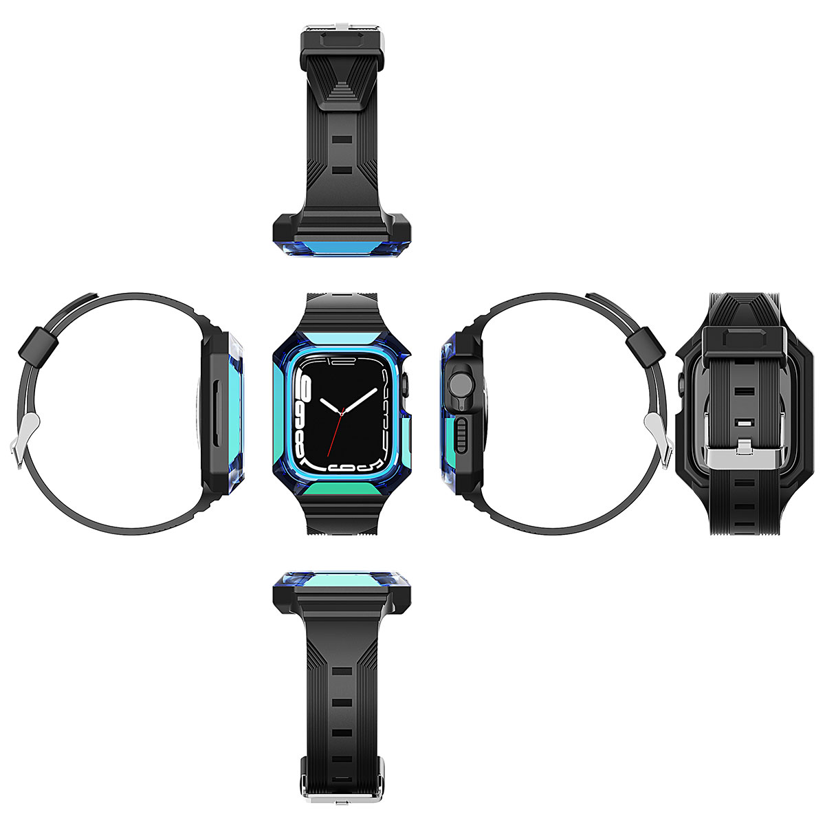 Apple Watch 42mm Zore KRD-88 Sert PC Kasa Koruyuculu Silikon Kordon