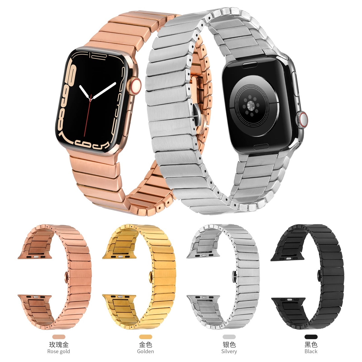 Apple Watch 44mm Kordon KRD-79 Metal Strap Kayış - Görsel 12